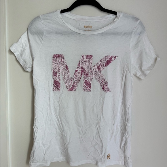 Michael Kors Tops - Michael Kors White Tee with Pink Logo